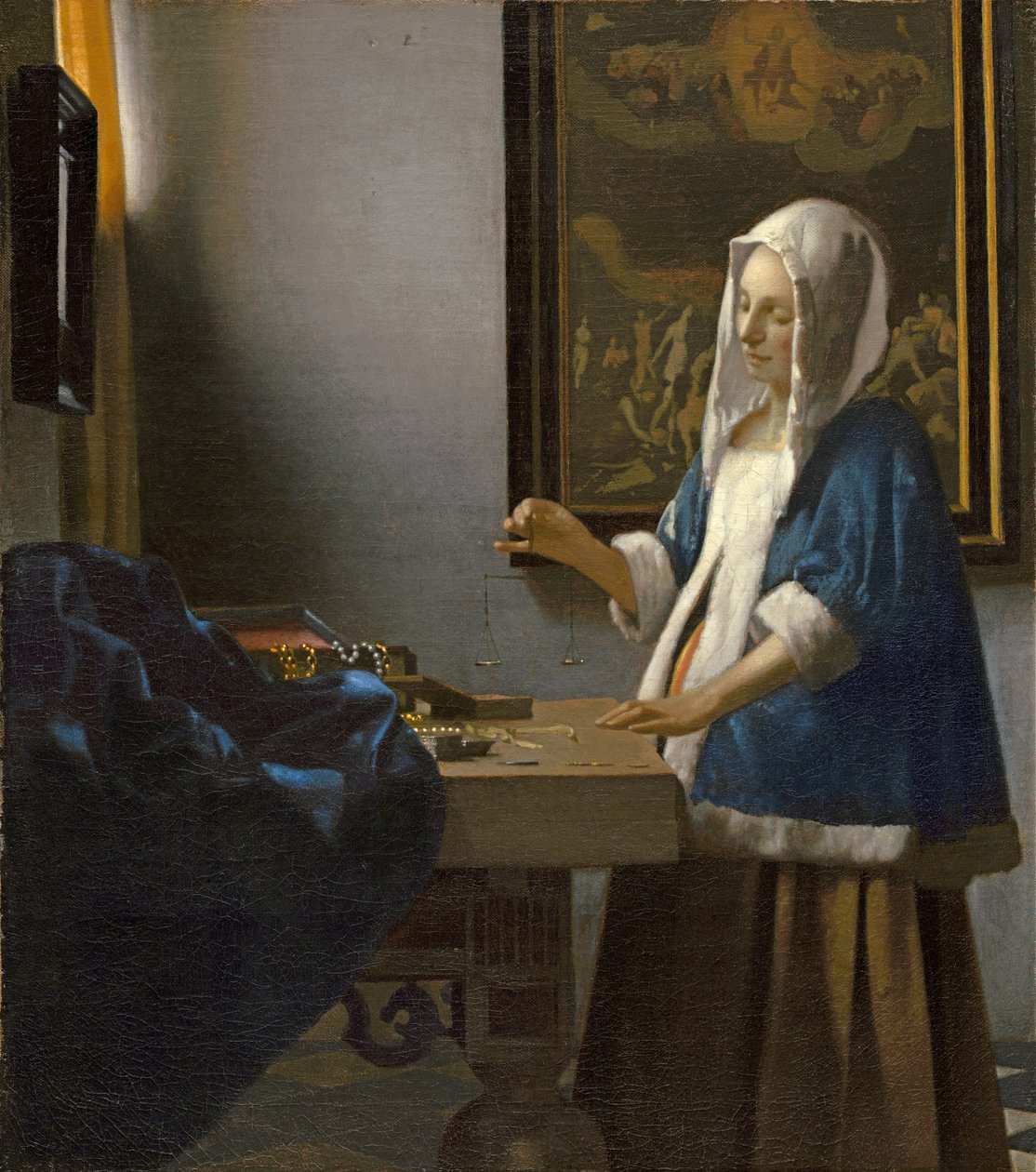 Vrouw met een weegschaal door Jan Vermeer van Delft