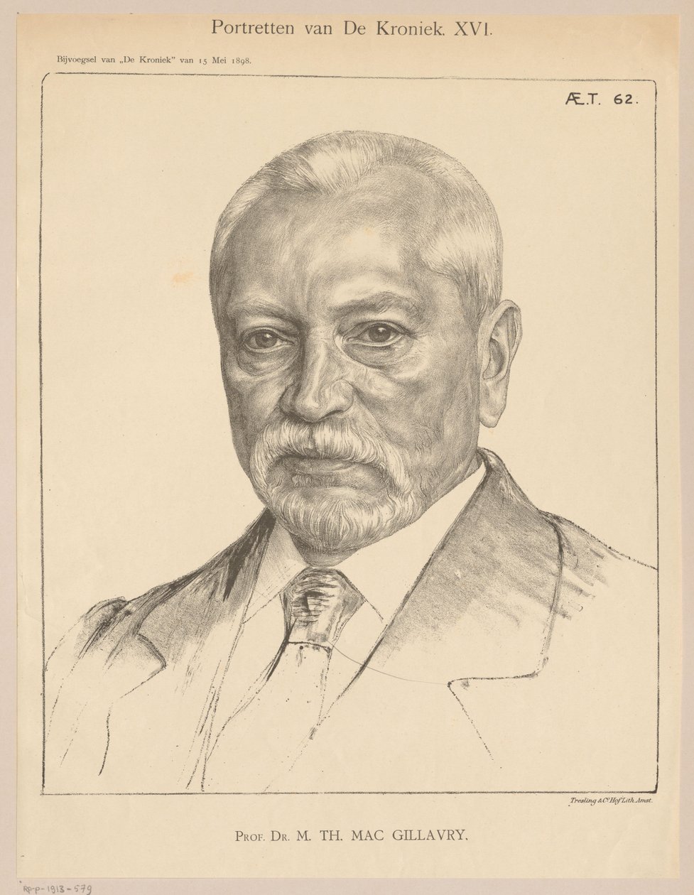 Portret van Theodorus Hendrik Mac Gillavry op 62-jarige leeftijd door Jan Veth