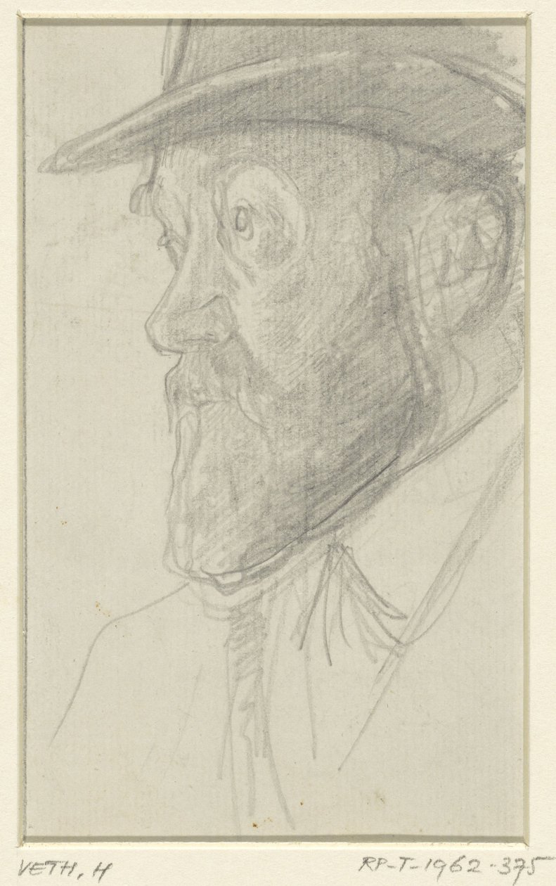 Portret van de beeldhouwer Lambertus Zijl door Jan Veth