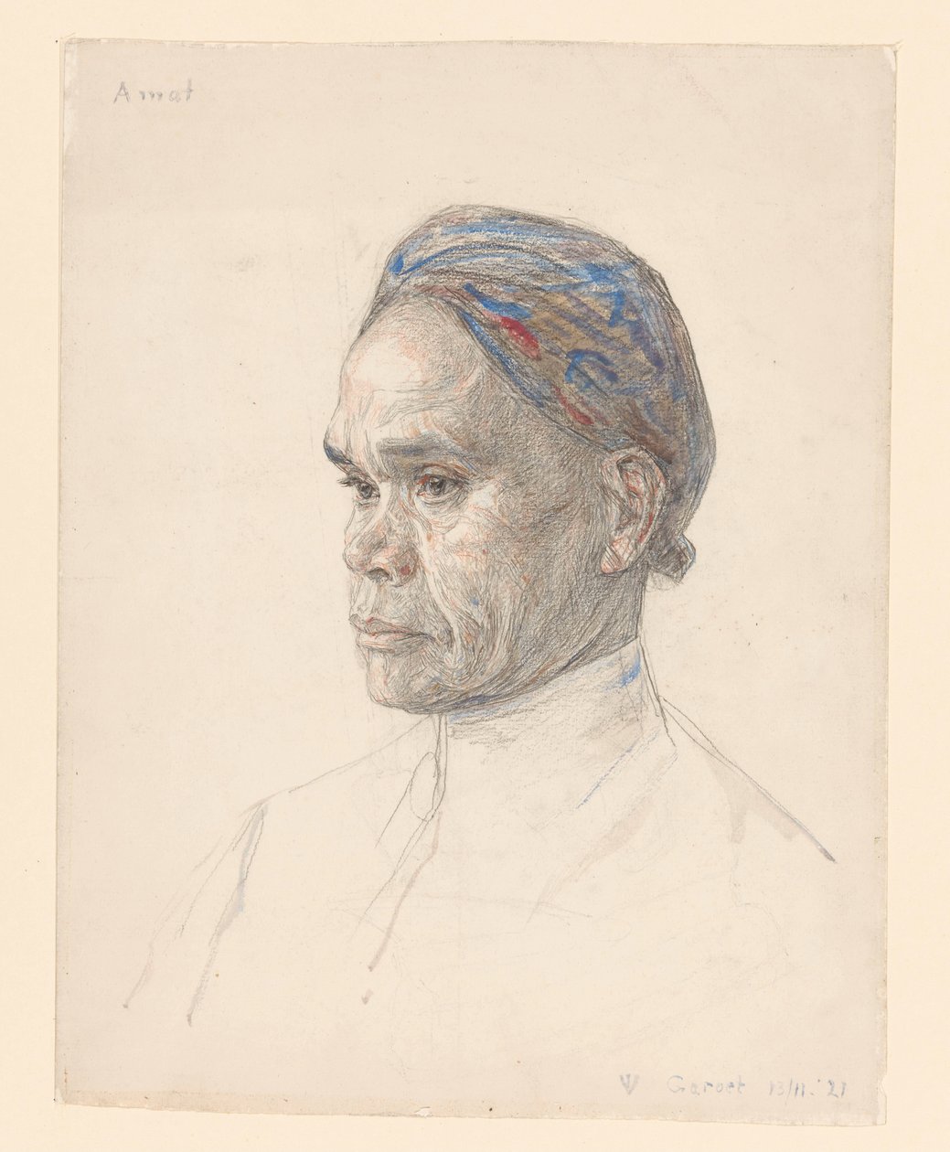 Portret van een Javaan: Amat door Jan Veth