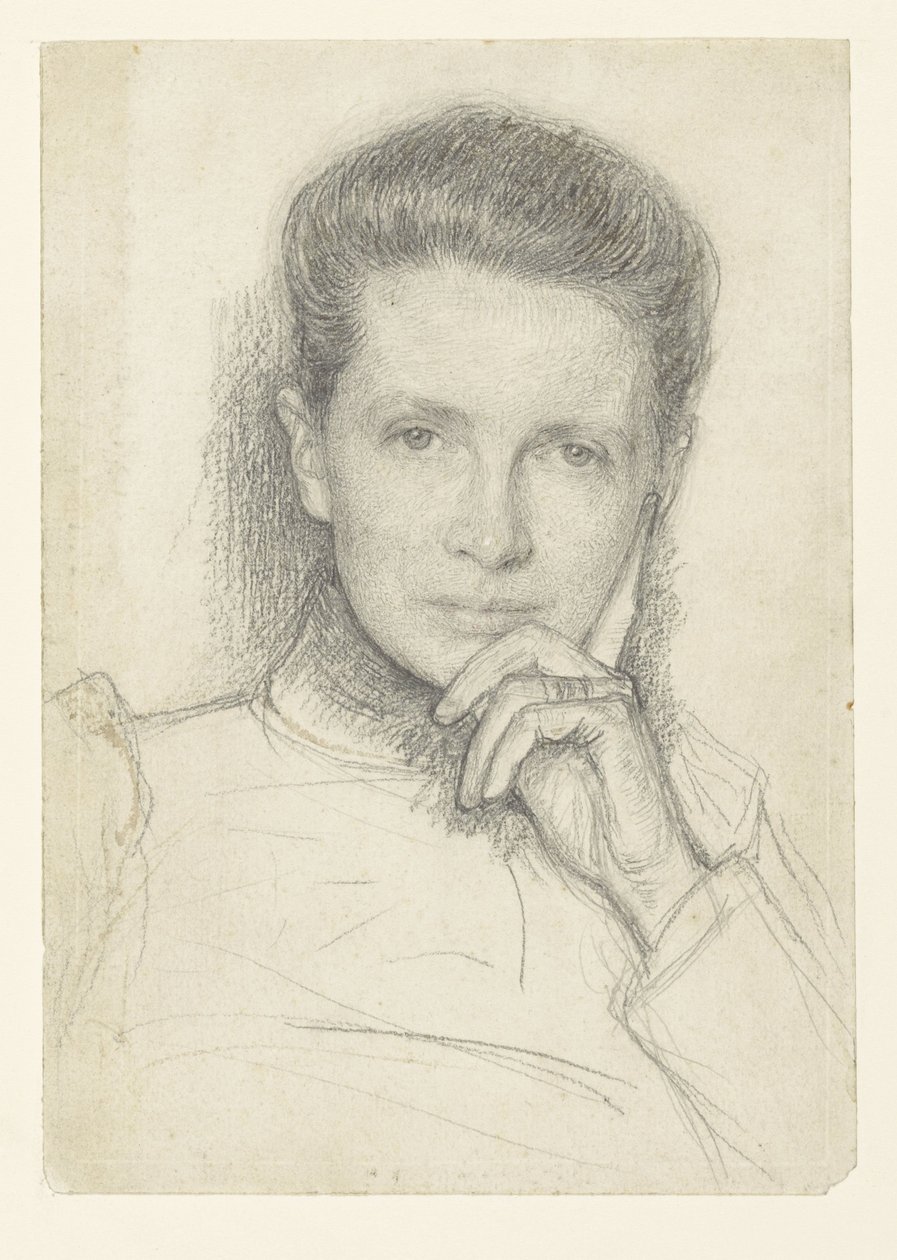 Studie voor het portret van mevrouw K.C. Boxman-Winkler door Jan Veth