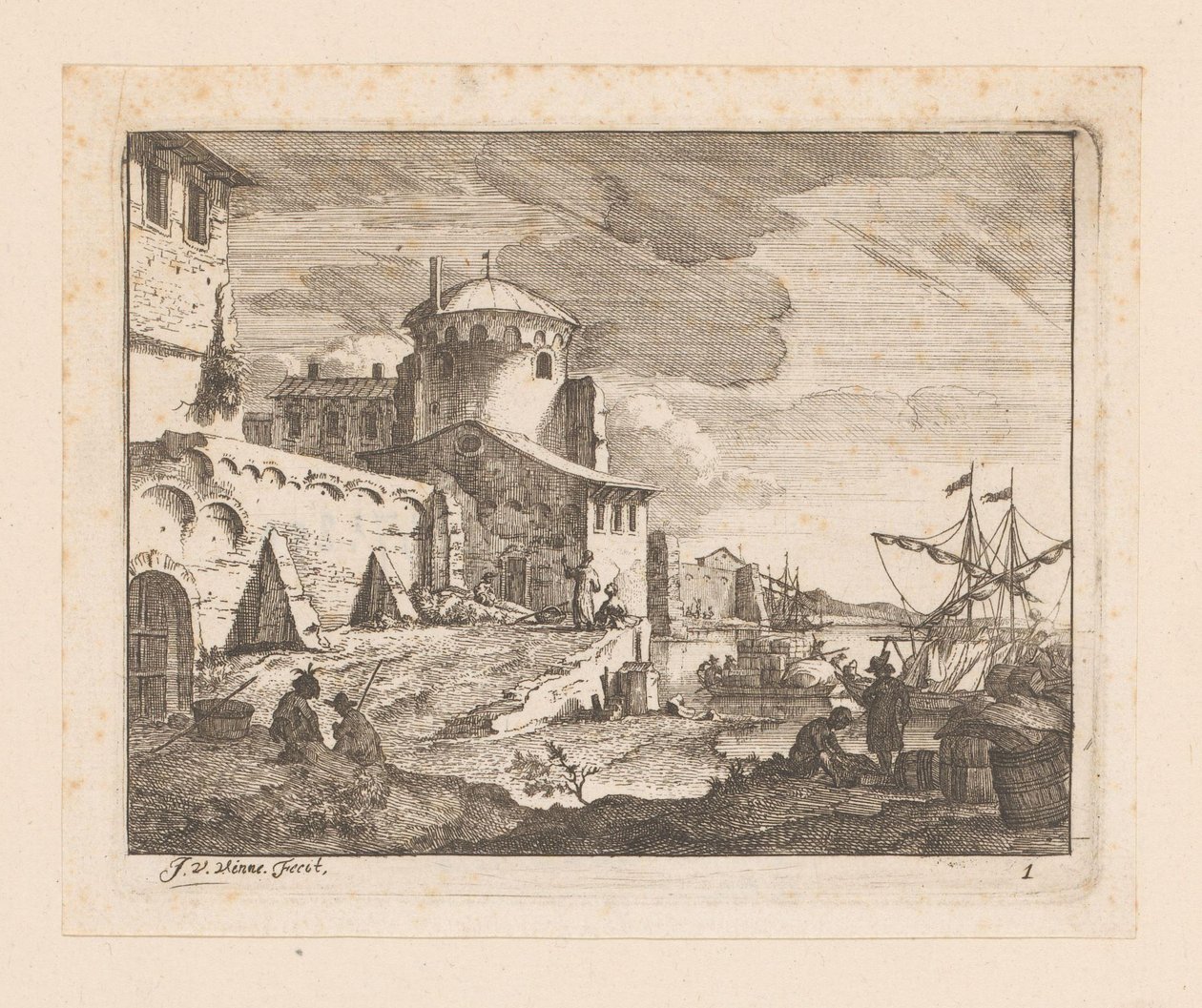 Italiaanse haven door Jan Vincentsz. van der Vinne