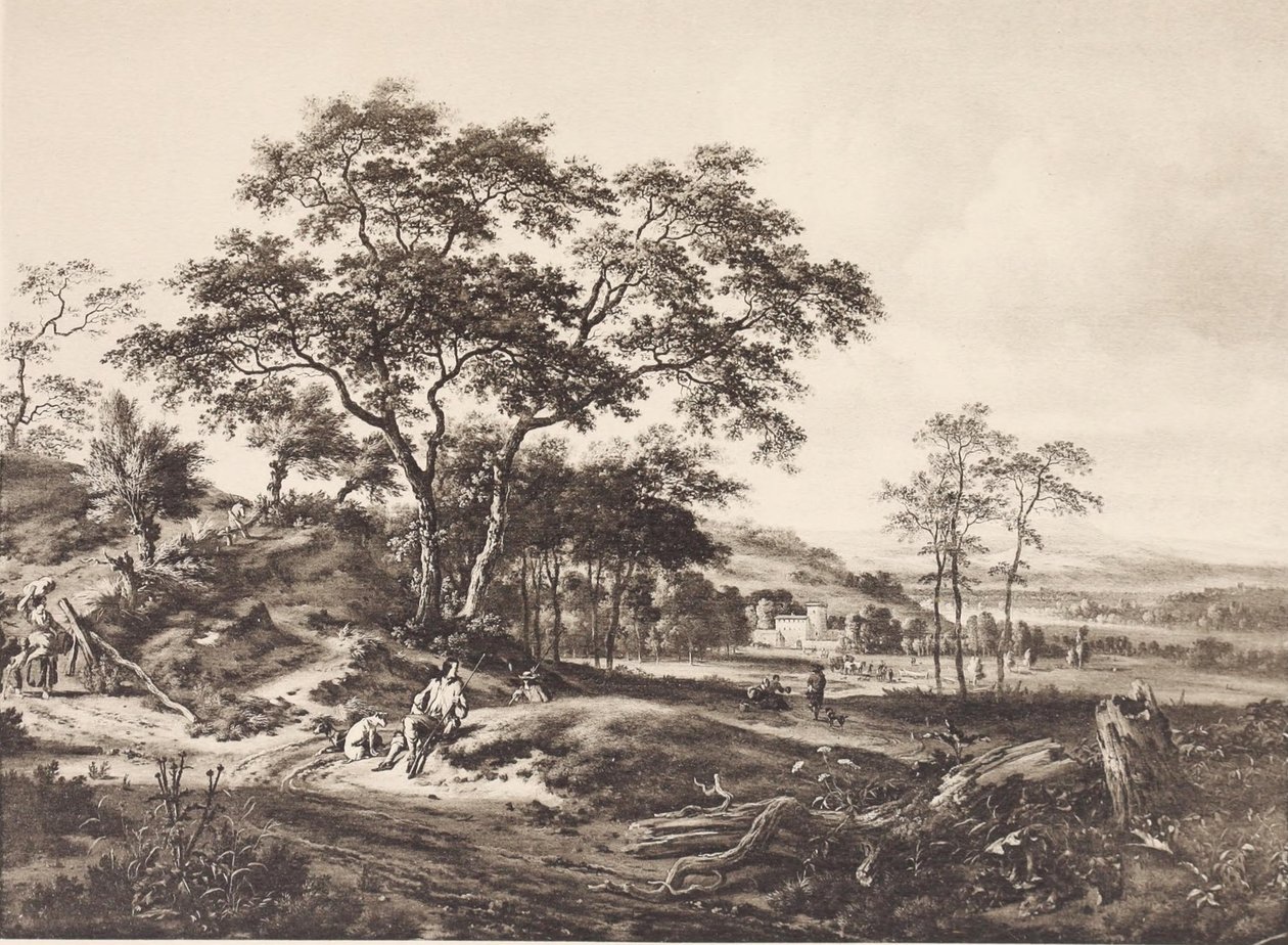 Landschap met een rustende jager door Jan Wijnants