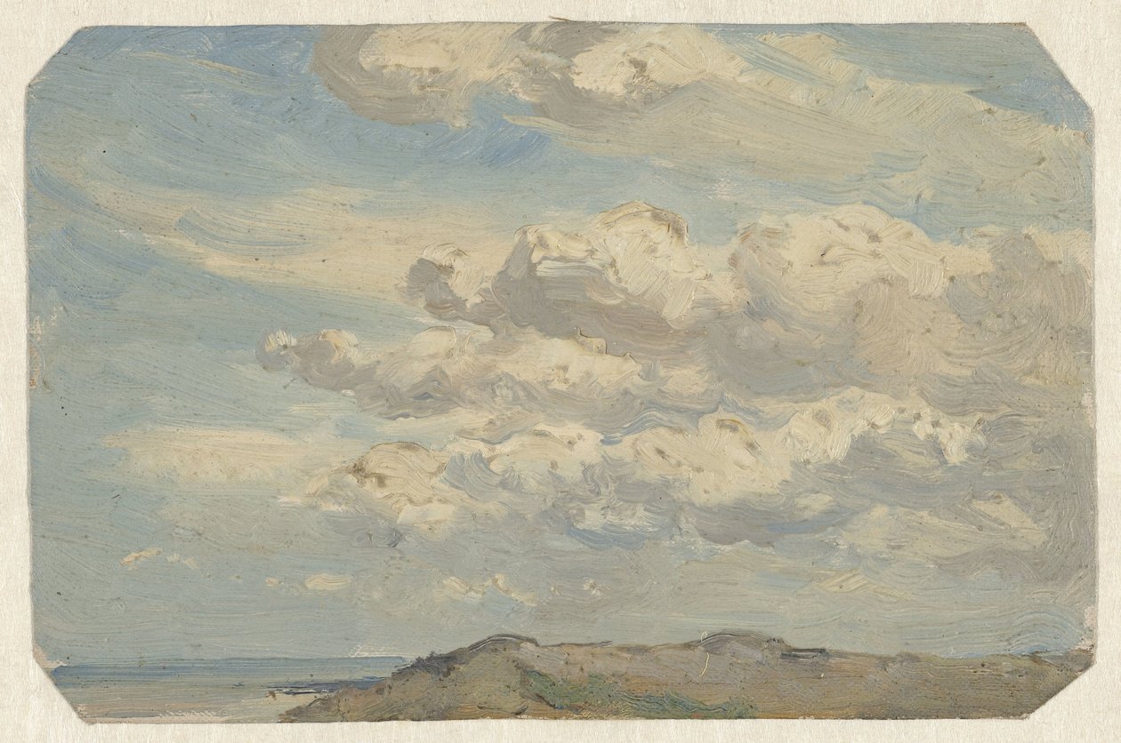 Duintop met links de zee door Jan Willem van Borselen