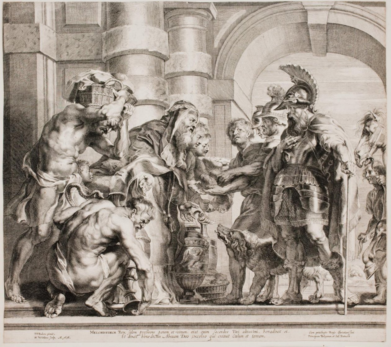 Melchizedek biedt Abraham brood en wijn aan door Jan Witdoeck