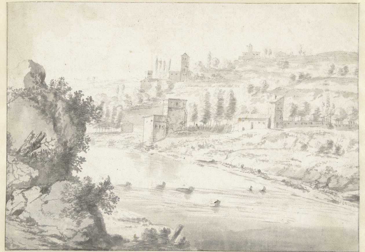 Landschap met de Rhône-vallei, nabij Vienne door Jan Worst
