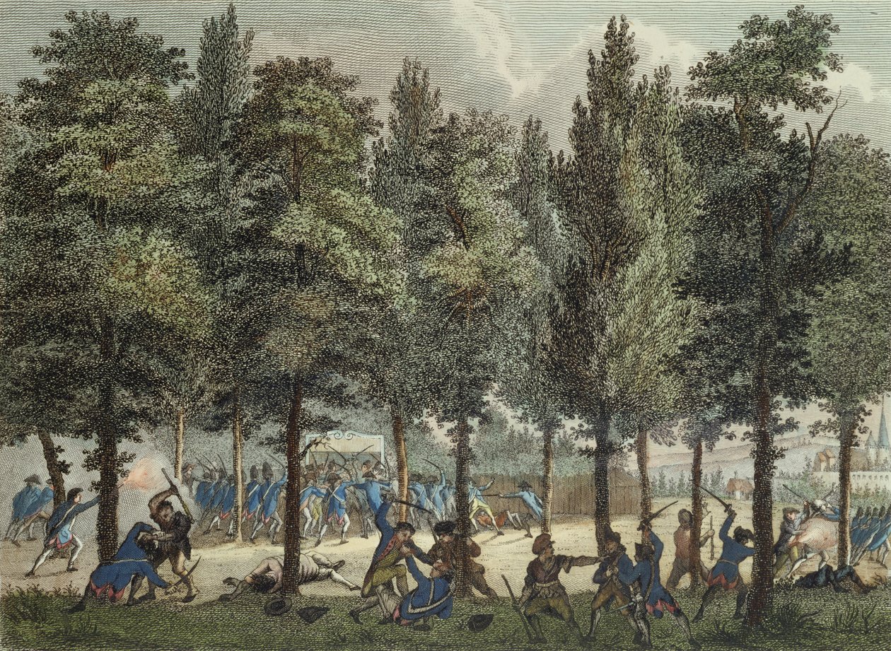 De Marseillais op de Champs-Elysees, 30 juni 1792, gegraveerd door Reinier Vinkeles en Daniel Vrydag door Jan after Bulthuis