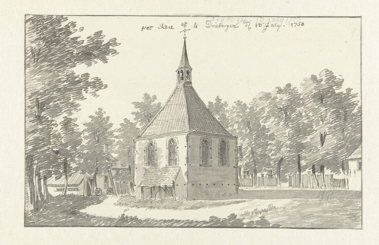 Gezicht op de kerk te Driebergen door Jan de Beijer