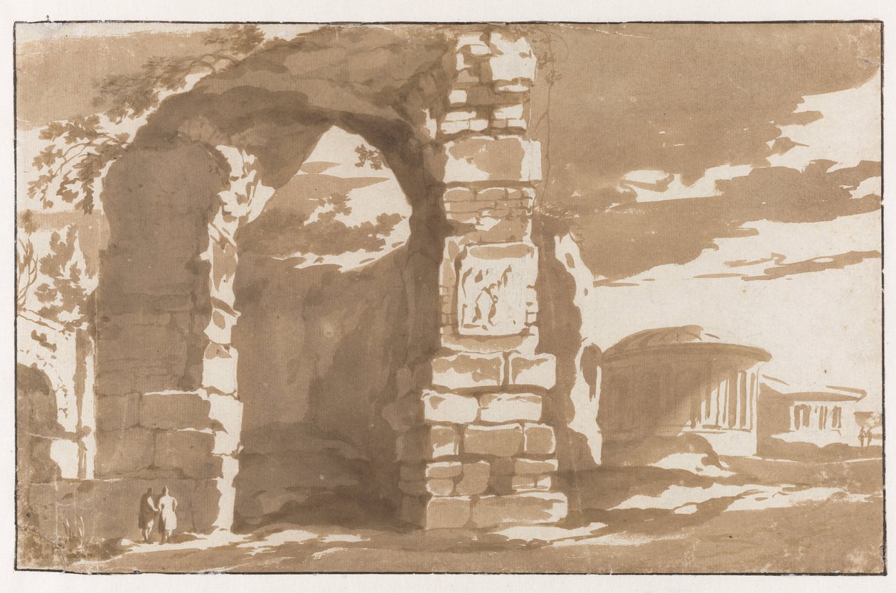 Deel van de thermen van Diocletianus en S. Bernardo alle Terme door Jan de Bisschop