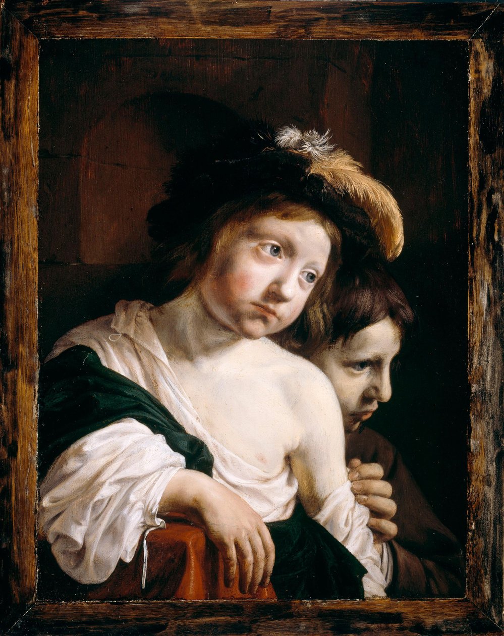 Een groep van twee jongens door Jan de Bray