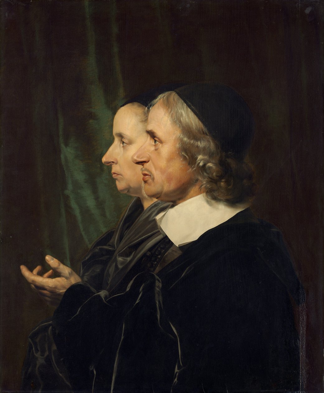 Portret van de Ouders van de Kunstenaar, Salomon de Bray en Anna Westerbaen door Jan de Bray