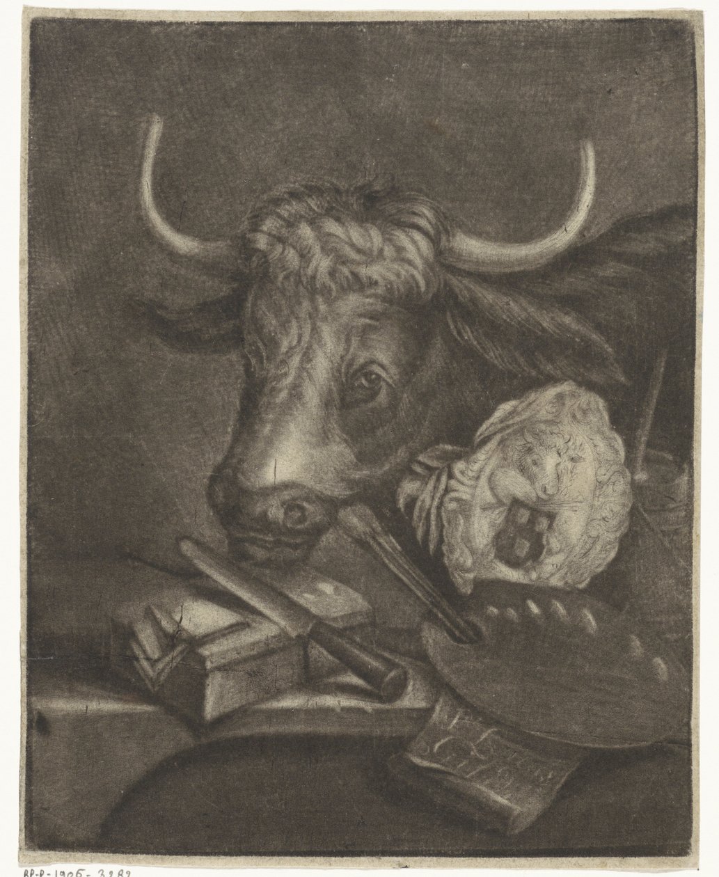 Attributen van het Sint-Lucasgilde, 1735 door Jan de Groot