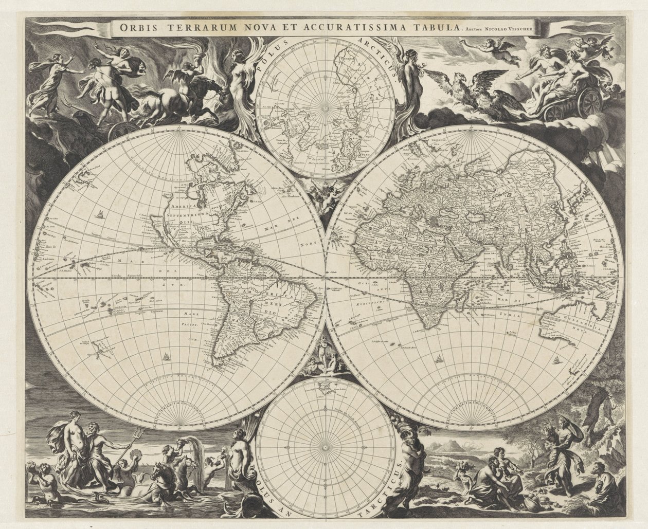 Wereldkaart door Jan de Visscher
