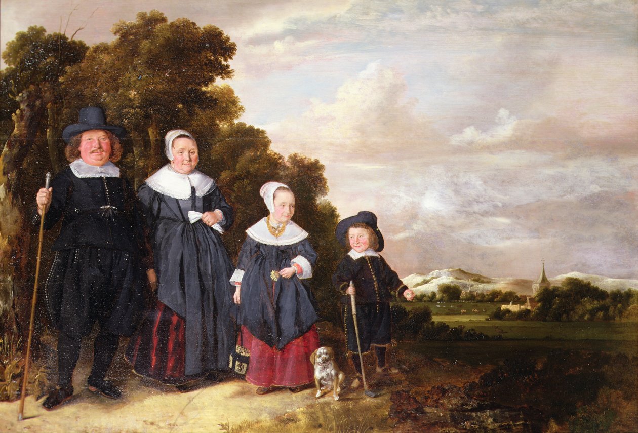 Groepsportret van een familie door Jan or Johannes Hals