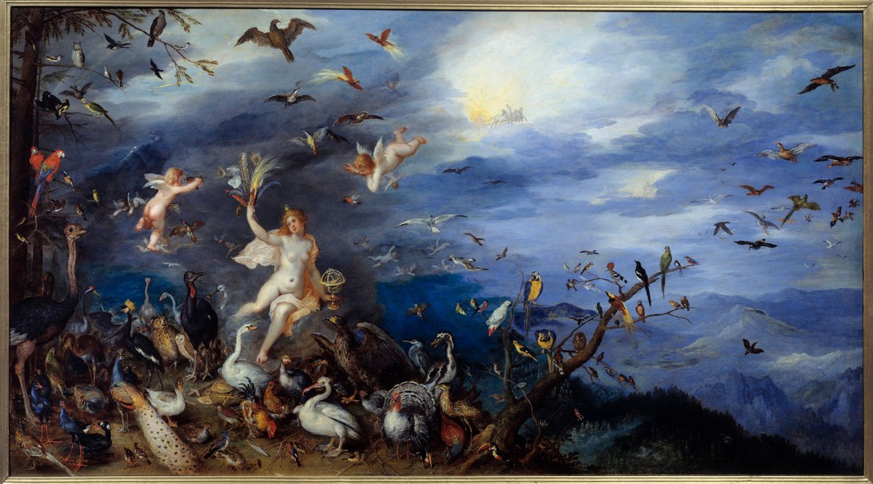 Allegorie van de lucht door Jan the Elder Brueghel