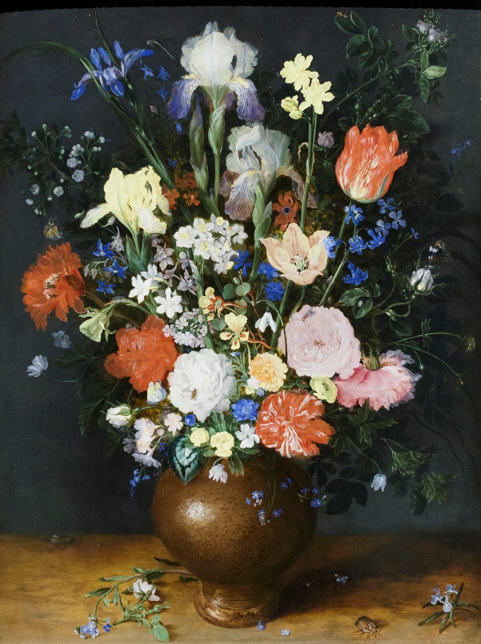 Boeket in een kleivaas, circa 1609 door Jan the Elder Brueghel