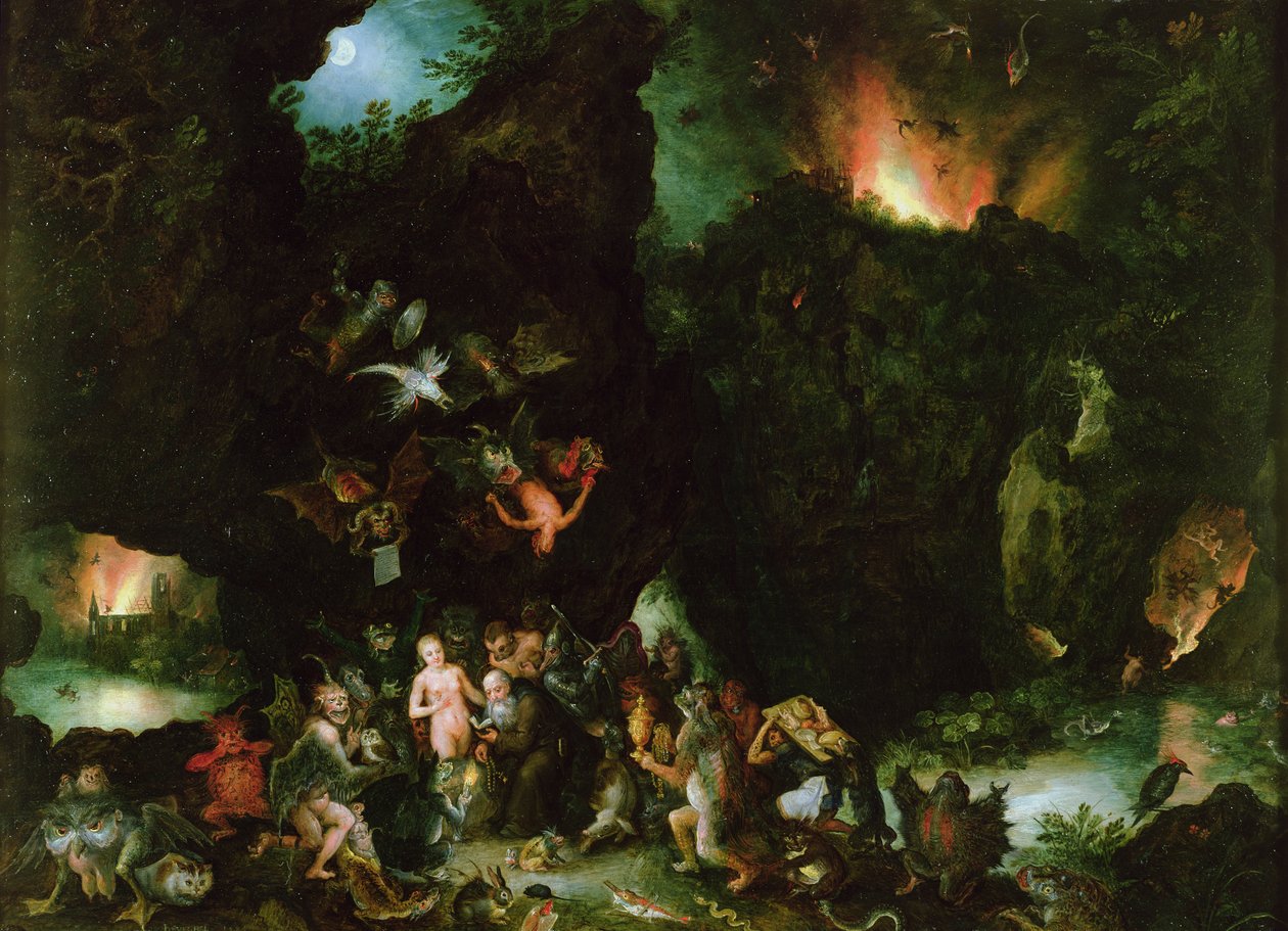 De verzoeking van St. Antonius - Hel, 1594 door Jan the Elder Brueghel