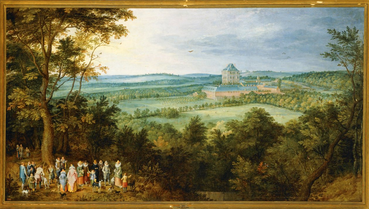 De aartshertogen gaan op jacht ... (schilderij op doek) door Jan the Elder Brueghel