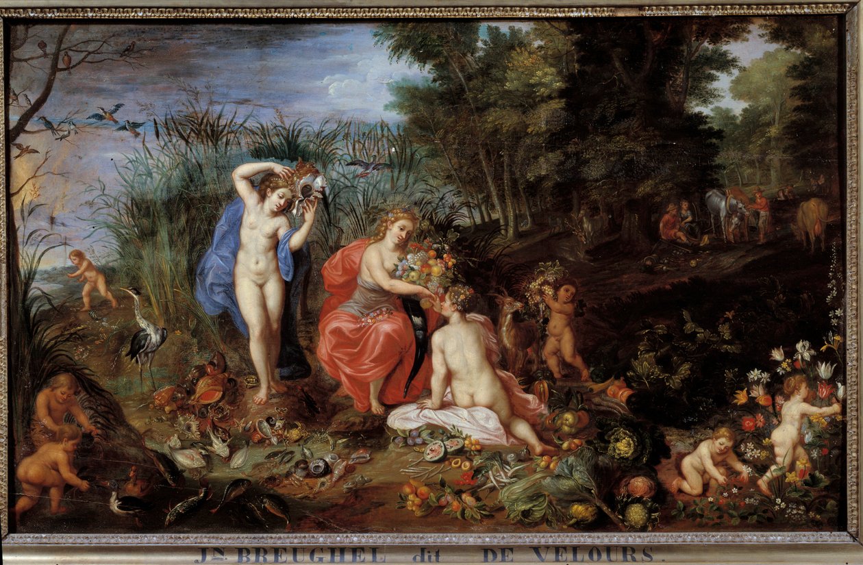 De vier elementen door Jan the Elder Brueghel