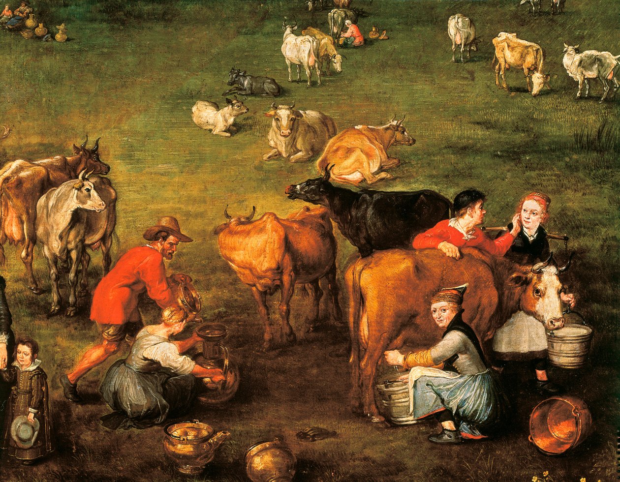 Het leven van de boeren, detail door Jan the Elder Brueghel