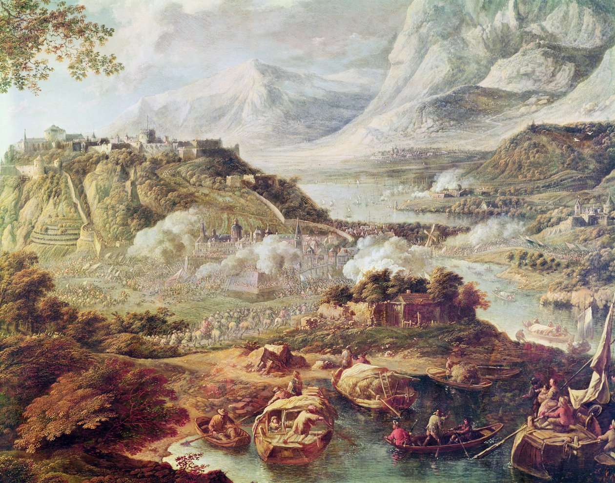 Aanval op een fort door Jan the Elder Griffier