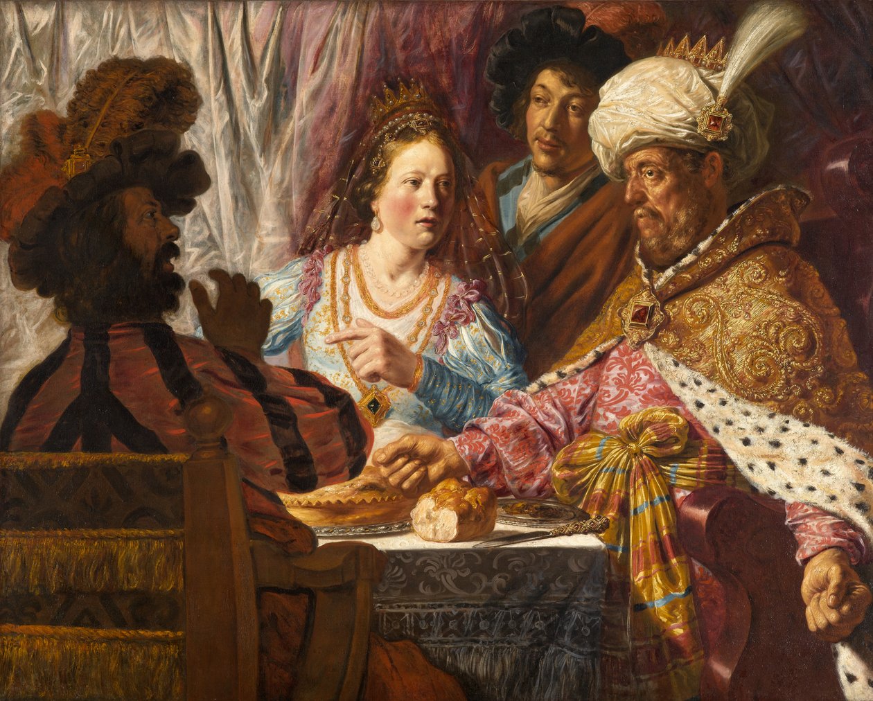 Het feest van Esther door Jan the Elder Lievens