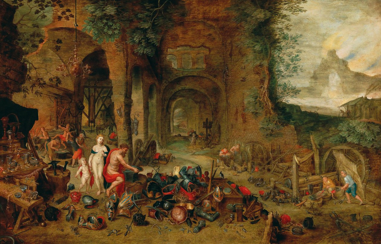 Venus in de smidse van Vulcanus door Jan the Younger (workshop) Brueghel