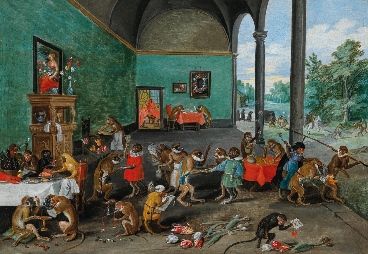 Allegorie van de tulpenmanie, midden 17e eeuw door Jan the Younger Brueghel