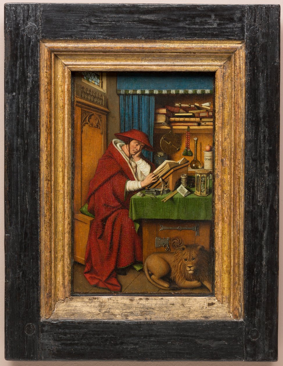 Hiëronymus in zijn studeerkamer door Jan van (attr. to) Eyck