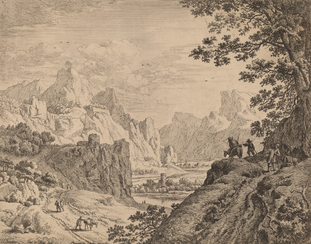 Uitzicht op de Rijn door Jan van Aken
