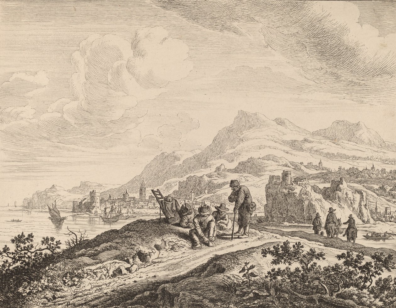 Uitzicht op de Rijn door Jan van Aken