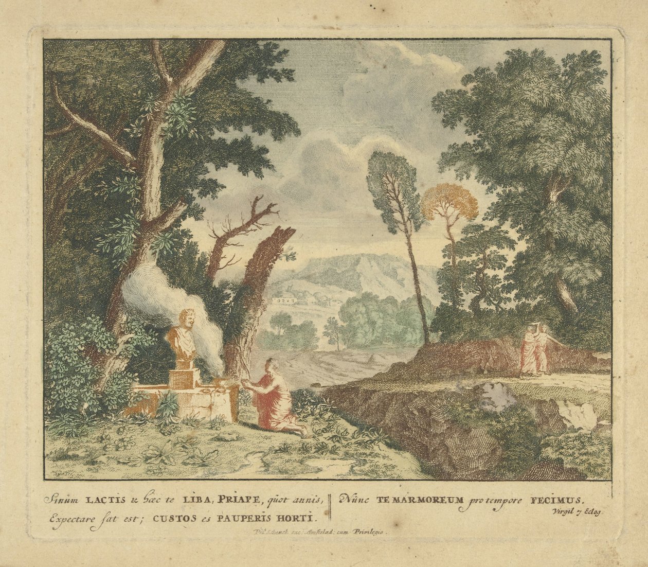 Een vrouw brengt een offer aan Priapus (serie titel) door Jan van Call (I)