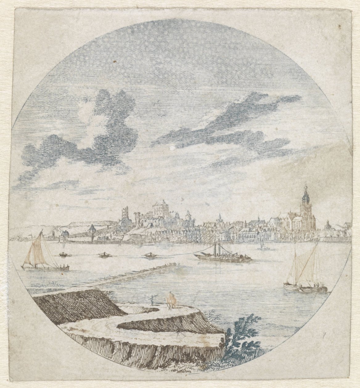 Gezicht op Nijmegen vanuit het noorden door Jan van Call (I)