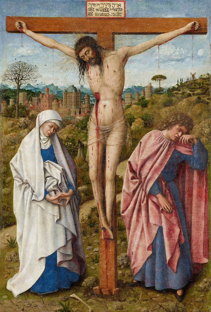 De kruisiging van Christus door Jan van Eyck