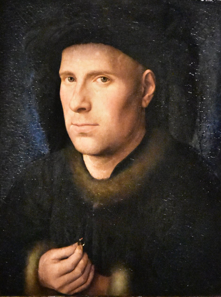 German: Der Goldschmied Jan de Leeuw (1401- nach 1456) Portrait of Jan de Leeuw door Jan van Eyck
