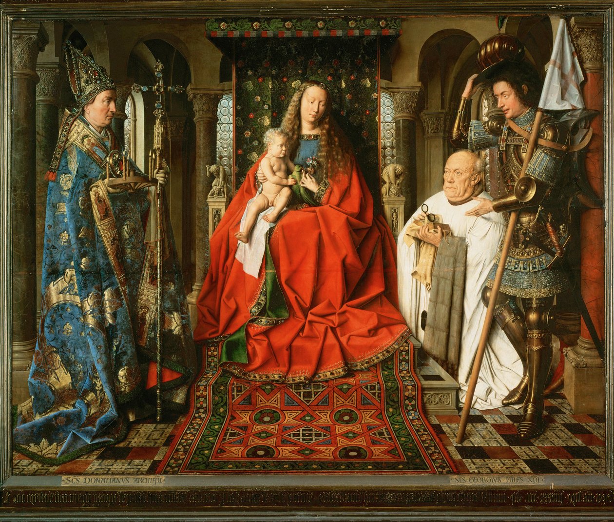 Madonna aanbeden door de Canonicus Van der Paele ... door Jan van Eyck