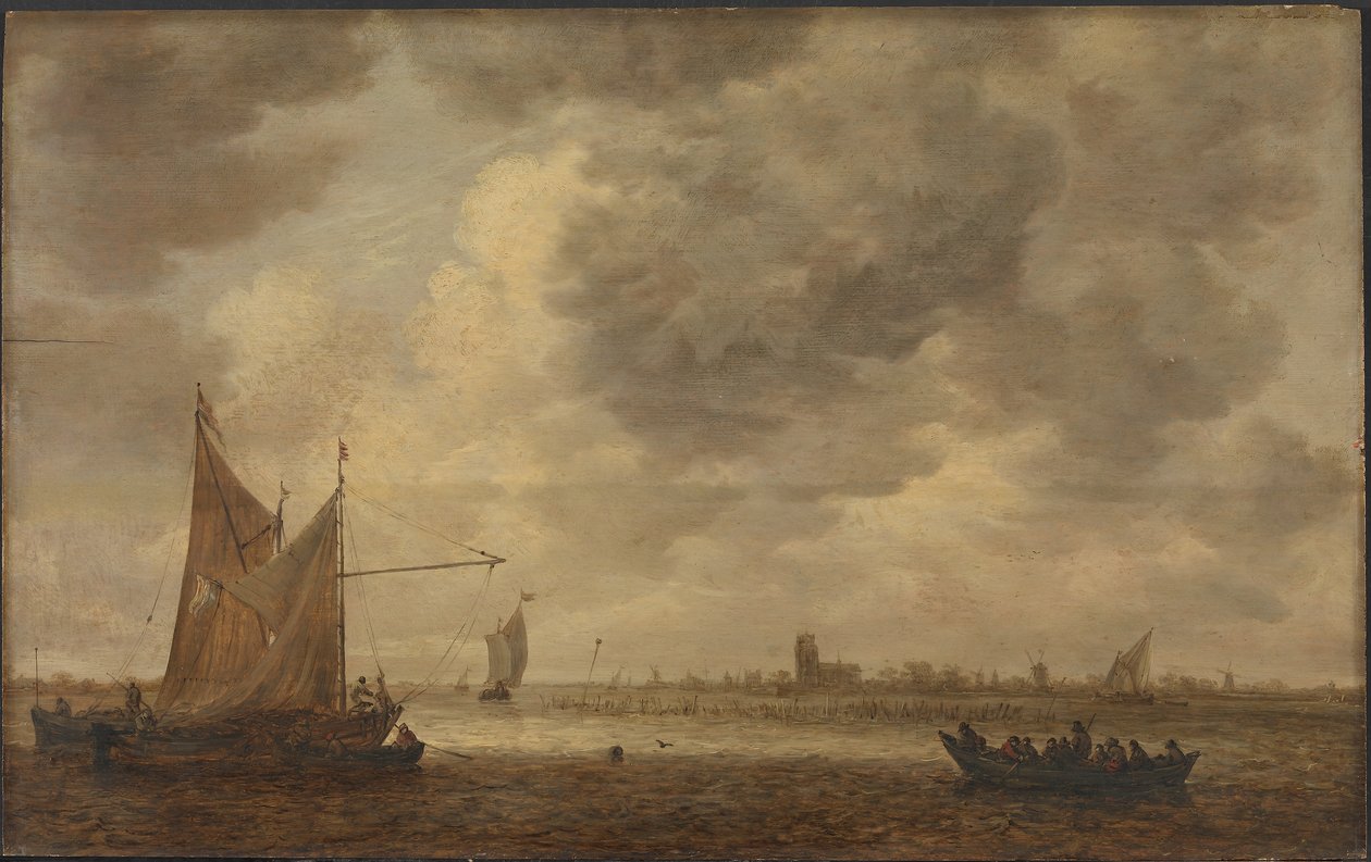 The River Oude Maas near Dordrecht door Jan van Goyen