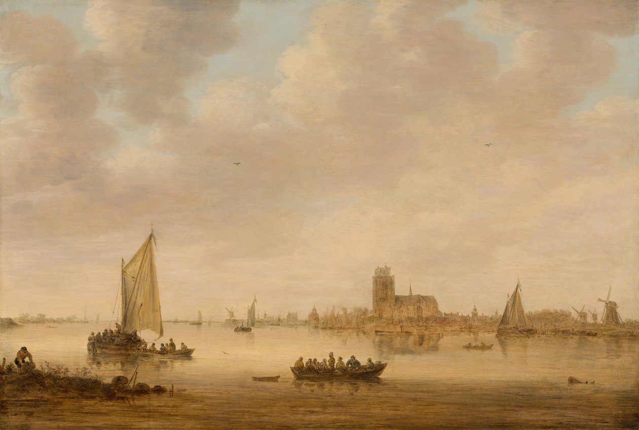 Uitzicht op Dordrecht vanaf de Dordtse Kil, 1644 door Jan van Goyen