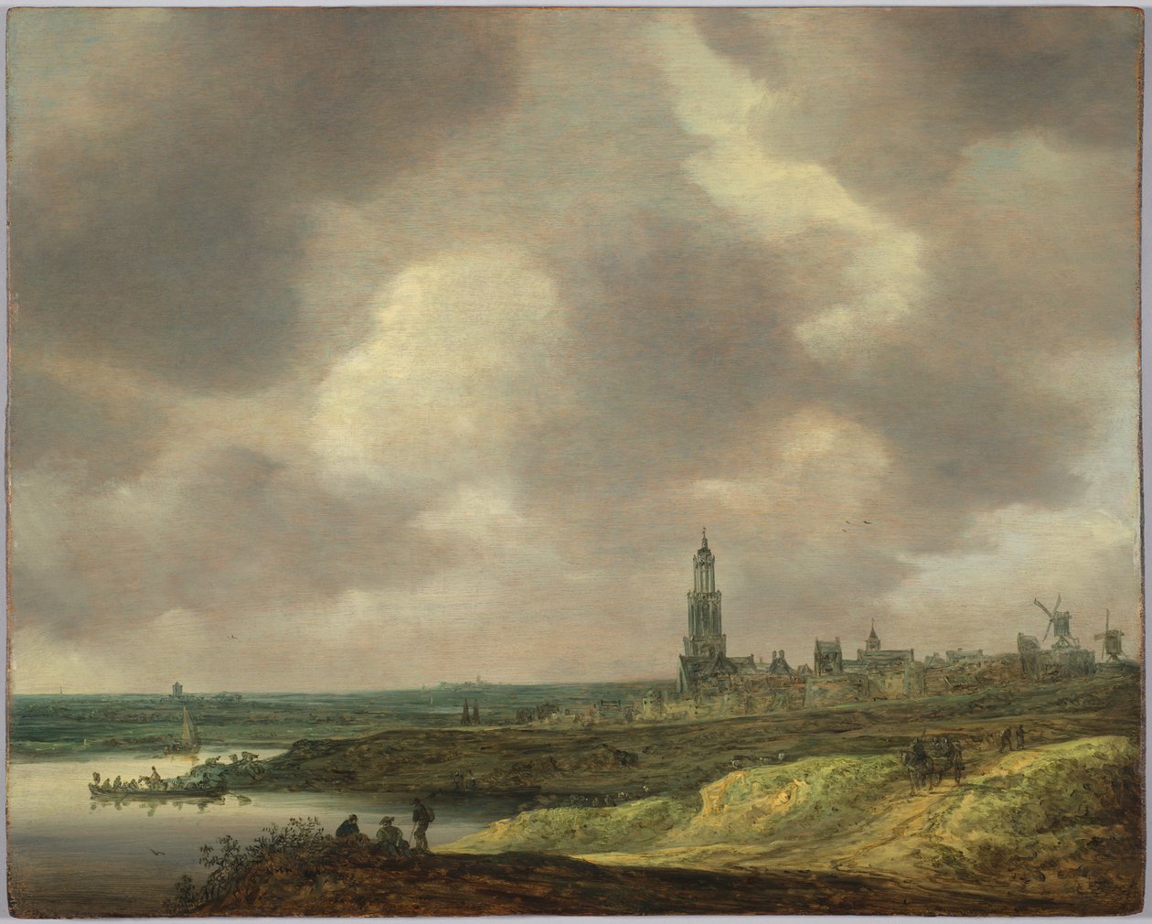Uitzicht op Rhenen door Jan van Goyen