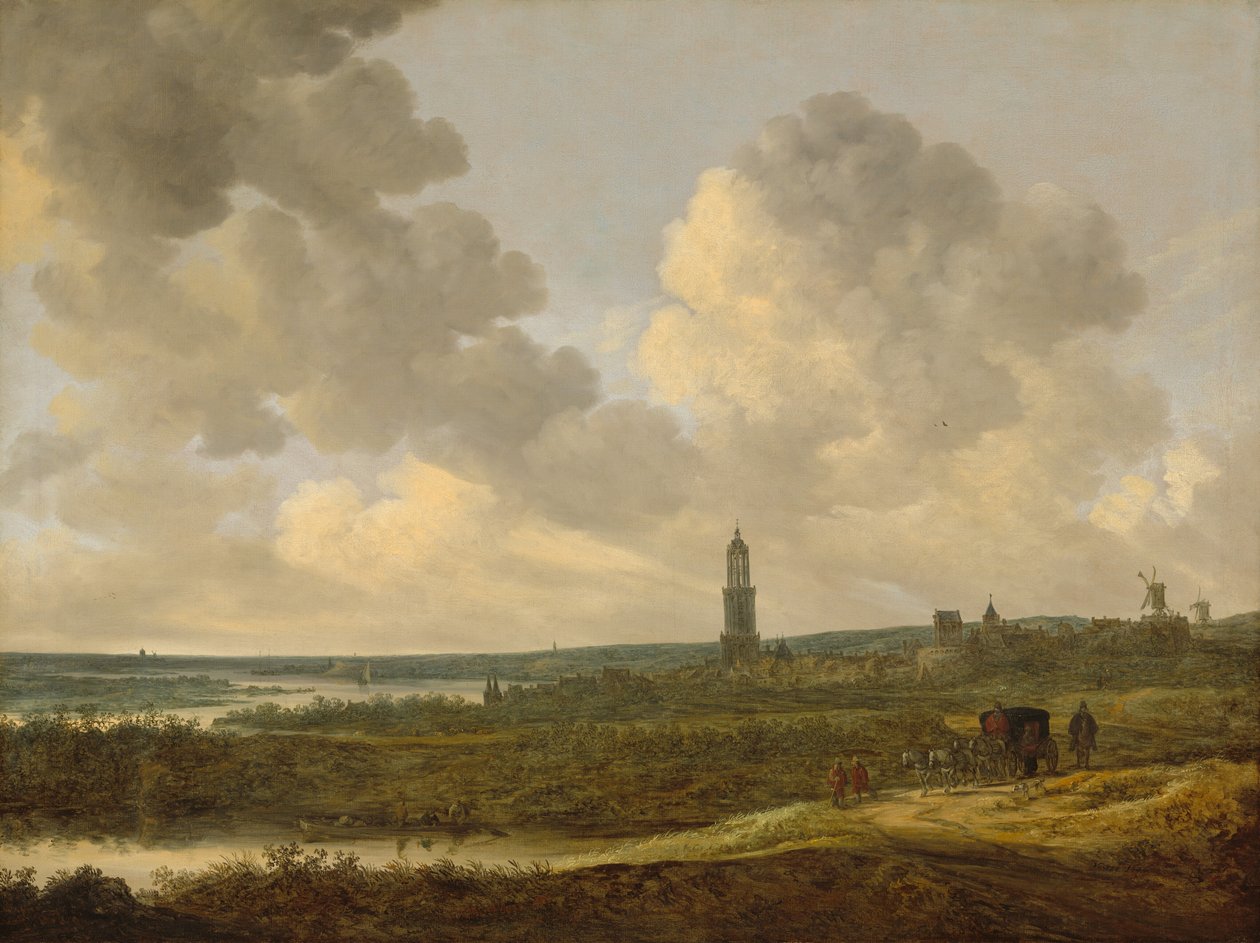 Gezicht op Rhenen, 1646 door Jan van Goyen