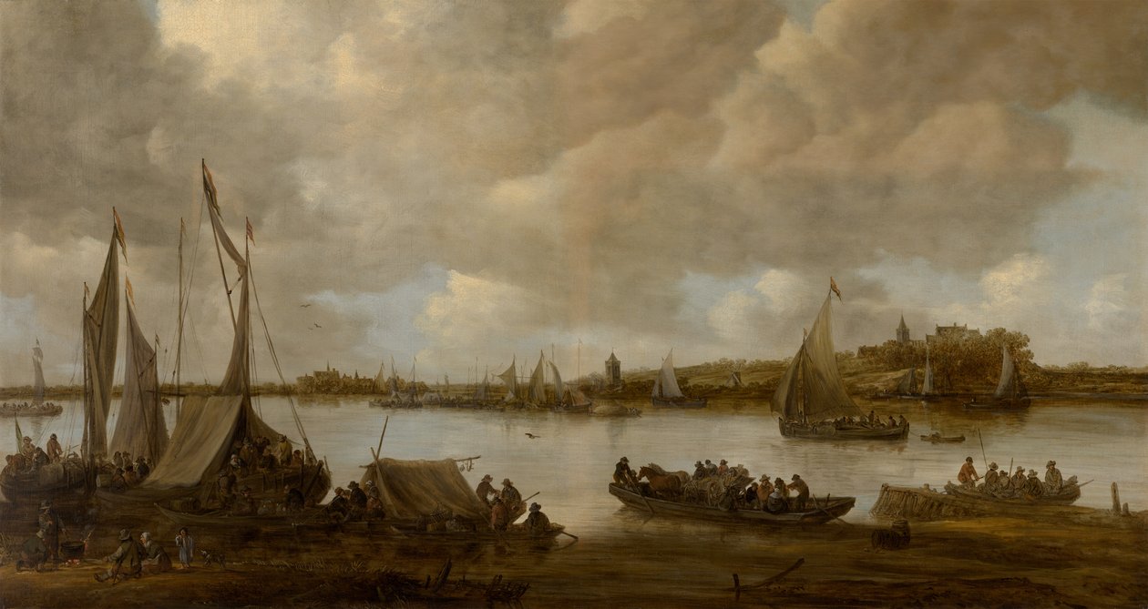 Gezicht op de Rijn bij Hoog-Elten door Jan van Goyen