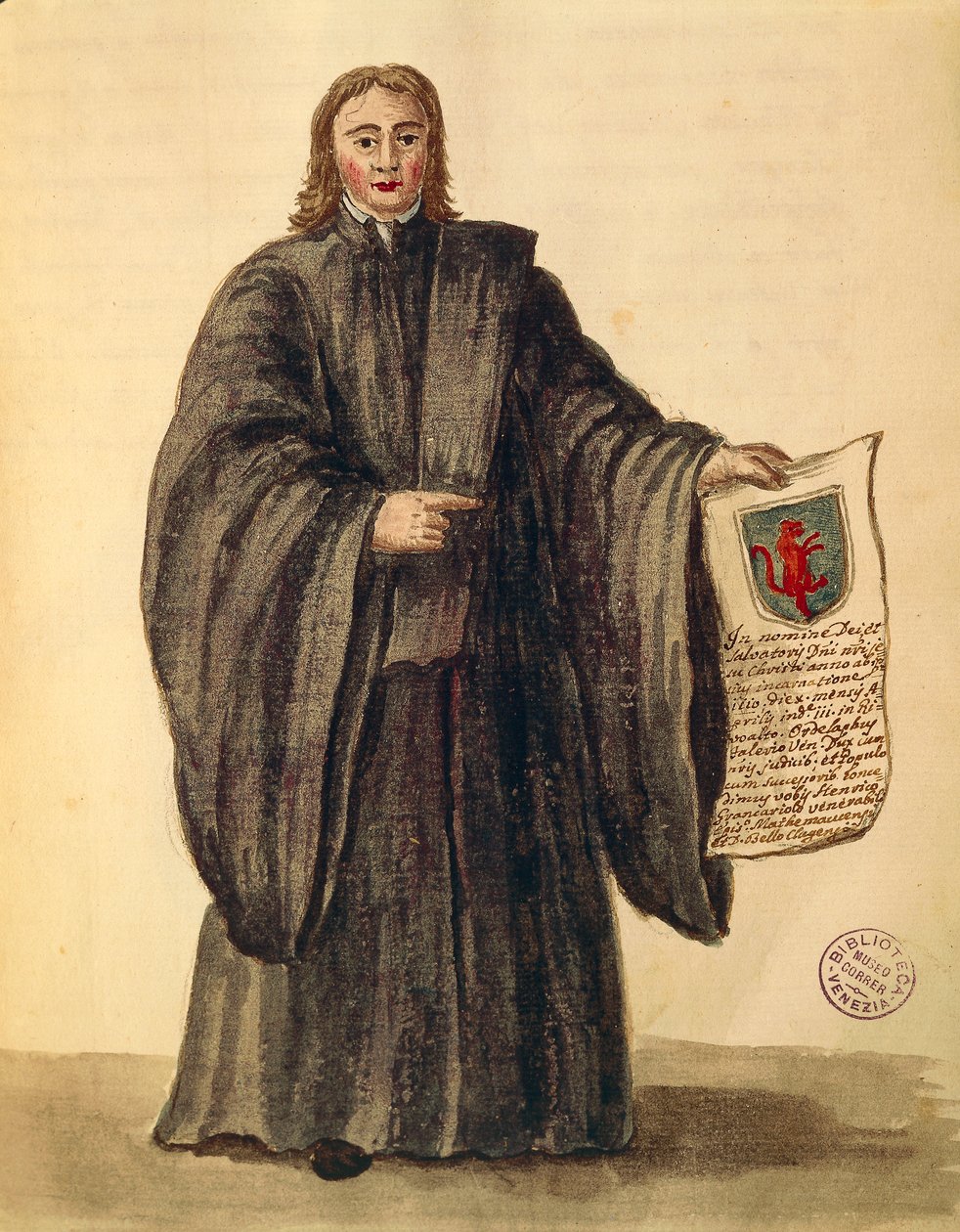 Grote Kanselier van de stad Chioggia, Gli Abiti de Veneziani, uit geïllustreerd kostuumboek door Jan van Grevenbroeck