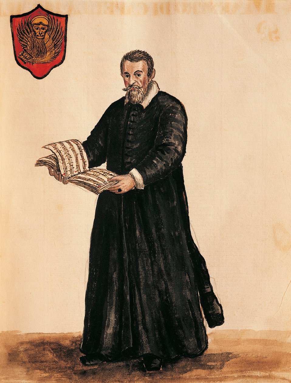 Portret van Italiaanse Componist Claudio Monteverdi door Jan van Grevenbroeck