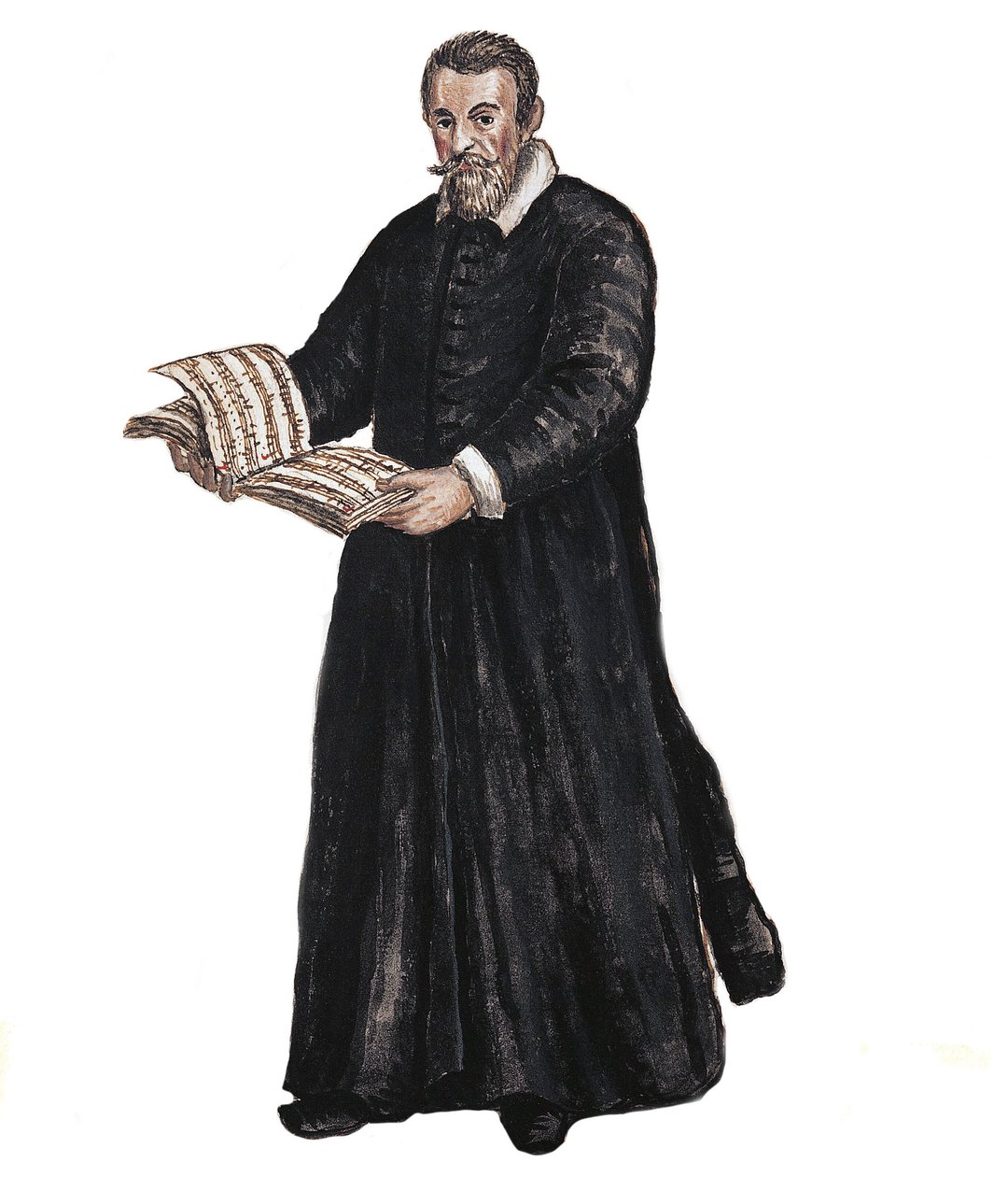 Portret van Claudio Monteverdi (1567-1643), Italiaanse componist naar tekening van Jan van Grevenbroeck (1731-1807) door Jan van Grevenbroeck