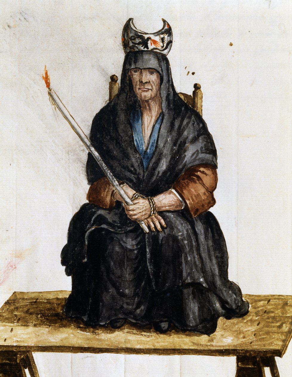 Heks, illustratie uit Kostuums van Venetianen van bijna elke leeftijd, zorgvuldig verzameld en geschilderd in de 18e eeuw, Giovanni di Grevembroch (1731-1807) door Jan van Grevenbroeck