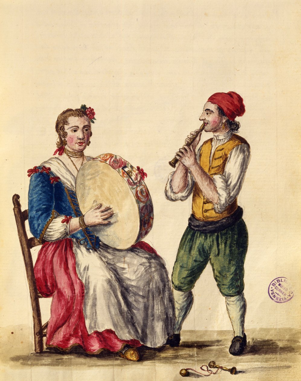 Venetiaanse Muzikant door Jan van Grevenbroeck