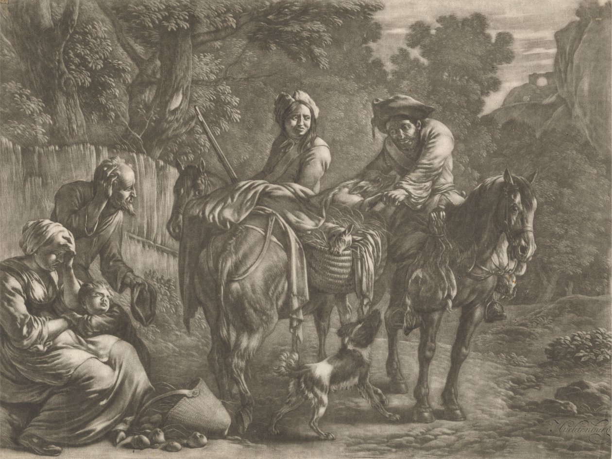 Plunderaars, een boer en zijn vrouw berovend door Jan van Huchtenburg