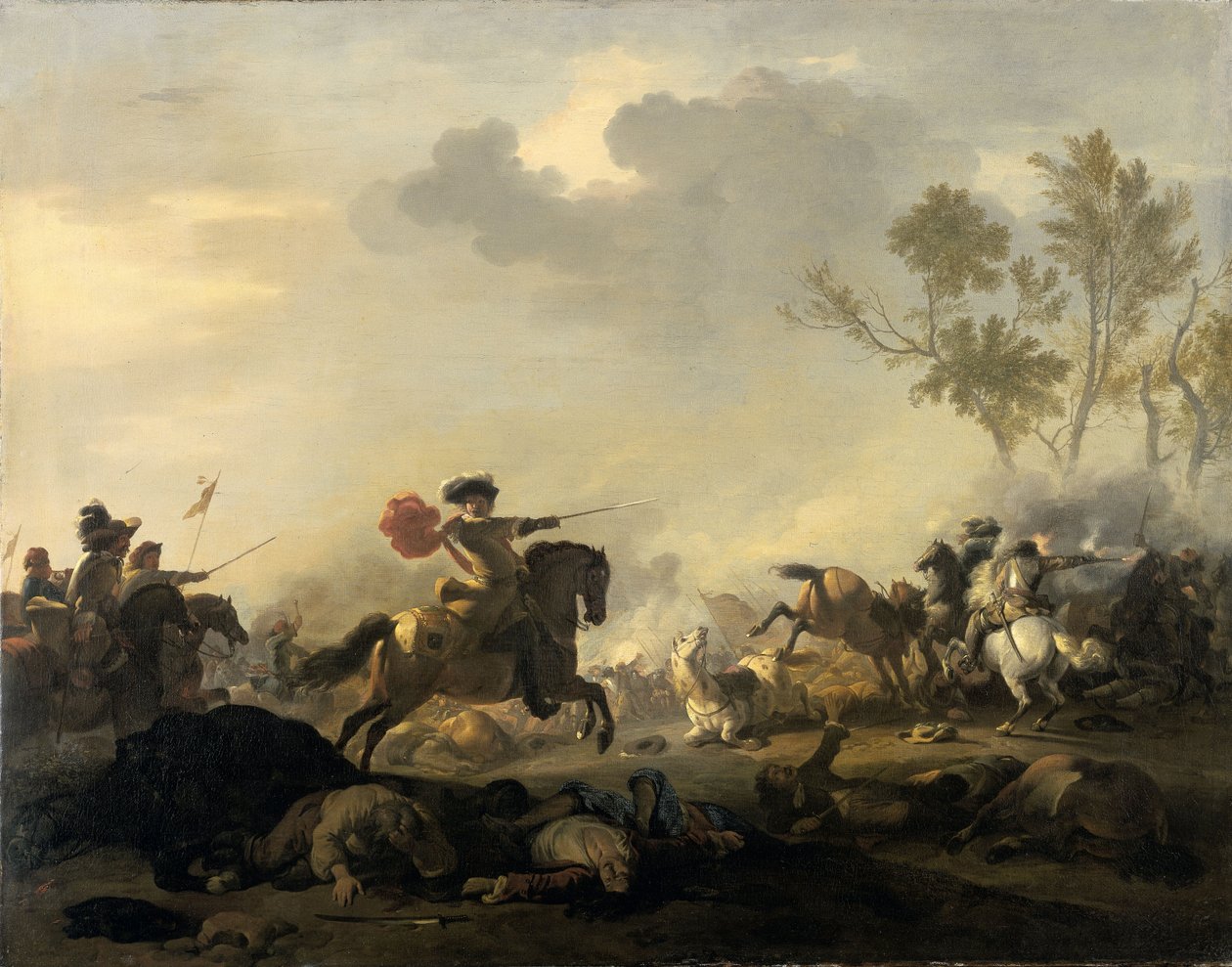 Cavalerie aanval door Jan van Huchtenburgh