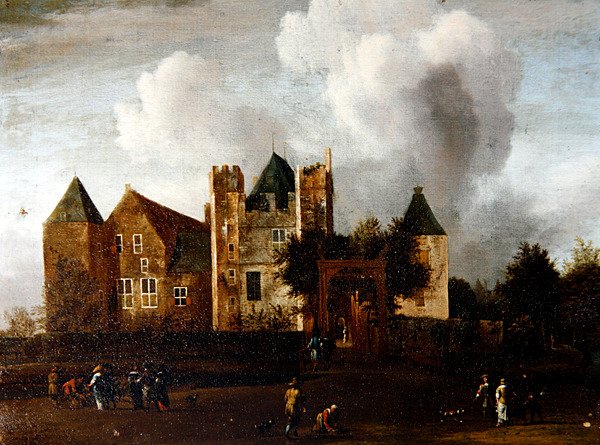 Een Uitzicht op Kasteel Purmerend, nabij Monnickendam, Waterland, Nederland door Jan van III Kessel