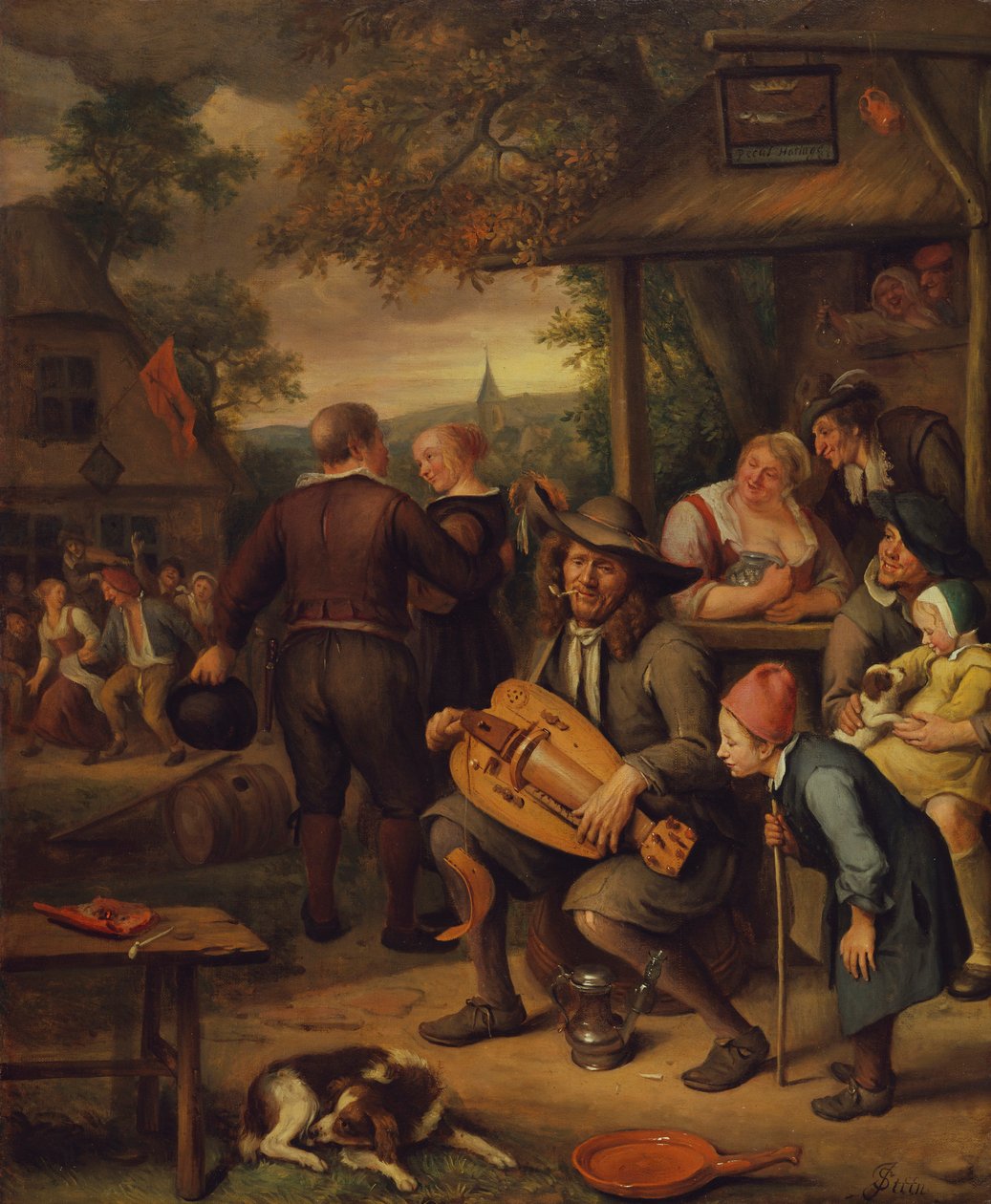 De draailierspeler door Jan van Kessel